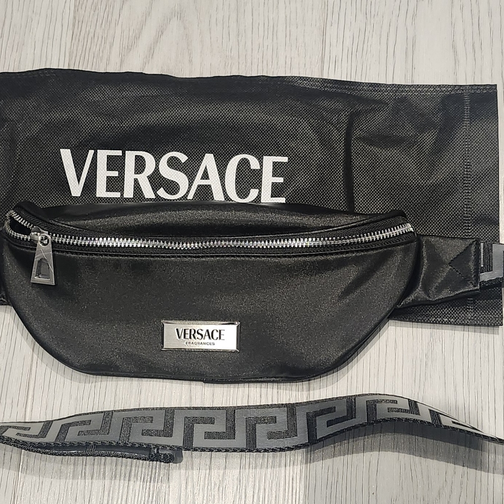 Versace Black Logo Belt Bag